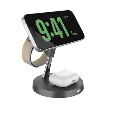 2025 T269D cargador rápido magnético 15W/10W/7.5W/5W soporte ajustable 4 en 1 cargador inalámbrico