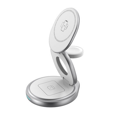 Buen precio Cargador inalámbrico de metal 3 en 1 de 15W para Iphone Iwatch Cargador de Airpod en línea