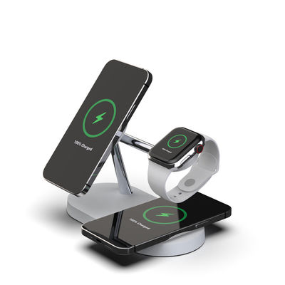 Buen precio iPhone Reloj Todo en un cargador inalámbrico Stand 5 en 1 cargador inalámbrico rápido magnético en línea