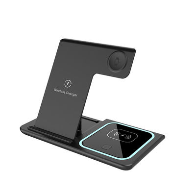 Buen precio 5 en 1 soporte de carga inalámbrica para Apple Android 15W con luz LED en línea