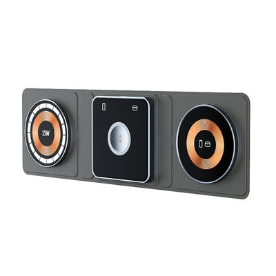 Buen precio Cargador inalámbrico portátil de 15w multifunción 3 en 1 auriculares magnéticos Iphone iwatch en línea