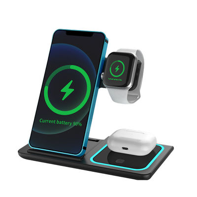 Buen precio Cargador inalámbrico de viaje plegable con chip inteligente Cargador inalámbrico horizontal vertical en línea