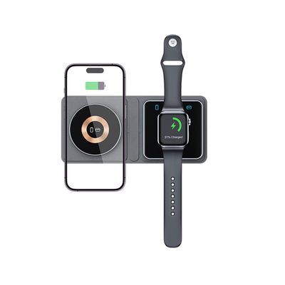 Buen precio Gris Cargador inalámbrico todo en uno Cargador inalámbrico Magsafe para teléfono Reloj de auriculares en línea