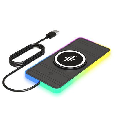 Buen precio Pad de carga inalámbrica para automóviles RGB negro para Apple iPhone/Watch Protección de potencia de entrada 9V/2A en línea