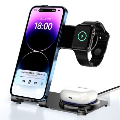 Metal inalámbrico 3 en 1 PD/QC Estand de carga con elegante alta eficacia de carga