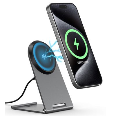 Buen precio Pedales de carga inalámbricos de aleación de aluminio Qi 2 15W Carga para teléfonos inteligentes y auriculares en línea