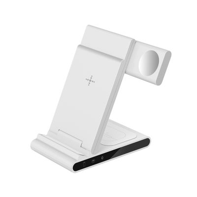 Buen precio Estación de carga inalámbrica plegable de 10W para auriculares de teléfonos inteligentes Apple Watch Protección contra sobrecarga Blanco/Negro en línea