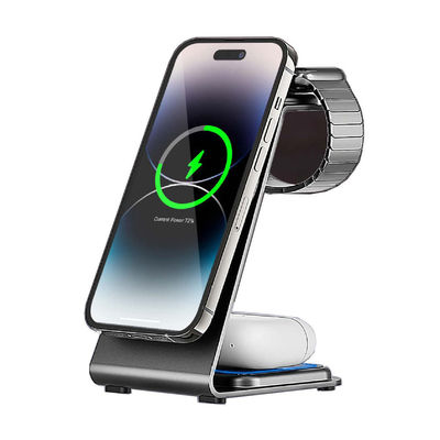 Buen precio Carga inalámbrica de aleación de aluminio magnético para dispositivos inteligentes soporte de logotipo personalizado de entrada USB-C en línea