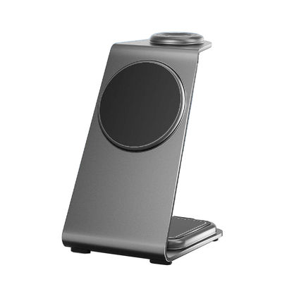 Buen precio Carga inalámbrica rápida Cargador de aleación de aluminio para iPhone Samsung Smartphones Auriculares y iWatch en línea