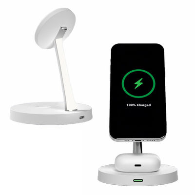 Buen precio Estación de carga inalámbrica multifuncional de 15W/10W/7.5W/5W aleación de zinc ABS 3 en 1 soporte magnético en línea
