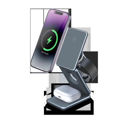 Buen precio AK09 Estación de carga plegable 3 en 1 para múltiples dispositivos Apple, Estación de carga inalámbrica magnética para Iphone 16 en línea