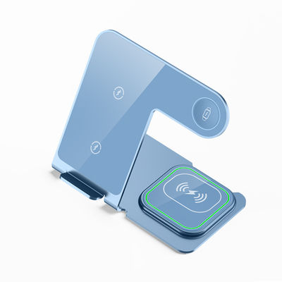 Buen precio Aleación de aluminio 3 en 1 cargador inalámbrico de soporte Qi 12v Voltagem de entrada 110-205khz Frecuencia de trabajo en línea