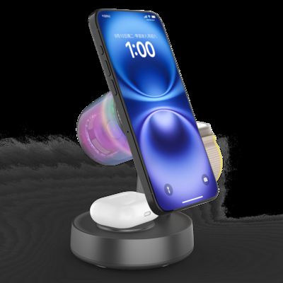 Buen precio Stylish Qi 2.2 Wireless Charger and Bluetooth 5.2 Speaker Combo Support both Samsung & Apple Devices en línea