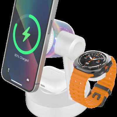 Buen precio Cargador inalámbrico magnético 5 en 1 altavoces Bluetooth y luz nocturna para Apple Mag iPhone 17 16e 16 15 14 13 12 Pro Max iWatch y estación de carga rápida de AirPods en línea