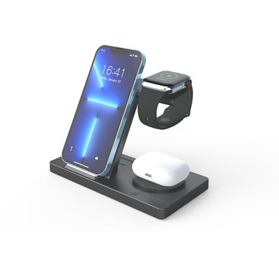 Estación de carga plegable 5 en 1 Airpods Iwatch Carga rápida Iphone con luz nocturna 2w