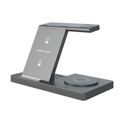 Cargador inalámbrico Apple 5 en 1 Cargador telefónico de inducción plegable Compatible con Apple y Android Negro y blanco