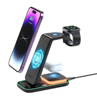 Buen precio 9V 2A entrada todo en un cargador inalámbrico cuatro en una noche luz cargador inalámbrico en línea