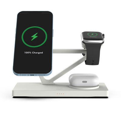 Cargador rápido magnético con luz nocturna 2w para Iphone Samsung Iwatch Airpods Negro Y Blanco