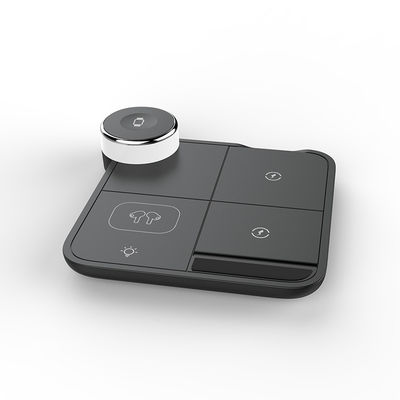 Buen precio Cargador inalámbrico plegable 4 en 1: estándar Qi, carga de teléfono / reloj / auricular, luces de colores en línea