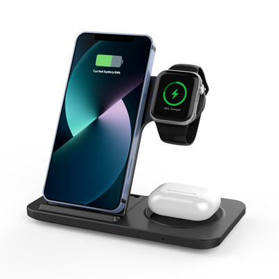 Buen precio Cargador inalámbrico plegable de 15W rápido y todo en uno Negro y blanco Eficiencia de carga superior al 75% en línea