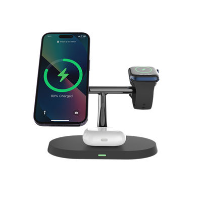 OEM Holder Cargador inalámbrico multifunción para Iphone Earphone Reloj Negro y blanco