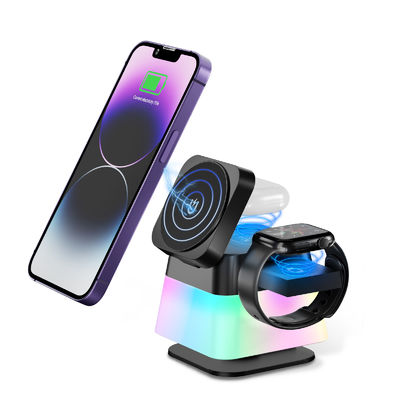 Cargador inalámbrico de luz nocturna para relojes inteligentes con interfaz tipo C