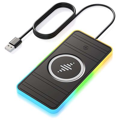 Buen precio Pad de carga de automóviles sin cable negro compatible con Apple Pad de carga antideslizante con luz colorida RGB en línea