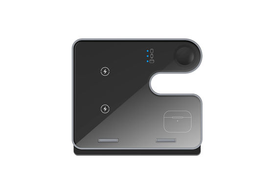 Buen precio Soportador de cargador inalámbrico de aleación de aluminio negro soporte cargador rápido para teléfono / auriculares / iwatch en línea