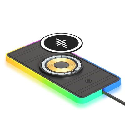Buen precio 15W Car Wireless Charging Pad RGB LED Qi Apple Samsung Earbuds Cargador de teléfono no resbaladizo para automóviles iPhone 17/16/15, Samsung S25 en línea