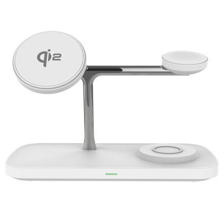 Cargador inalámbrico magnético de 15W Qi 2 5 en 1 con indicador LED para relojes de Apple Samsung auriculares y dispositivos habilitados para Qi