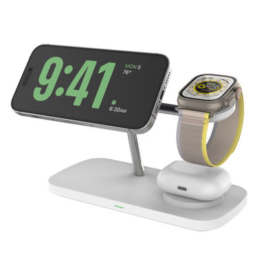 Buen precio Cargador rápido inalámbrico de 15W/10W para Apple y Samsung Soporte de soporte móvil blanco y negro para Airpods y auriculares Samsung en línea
