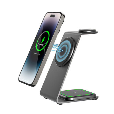 Buen precio Estación de carga inalámbrica de aleación de aluminio 15W PD/QC Compatible con iPhone/Samsung/Otros dispositivos Qi en línea