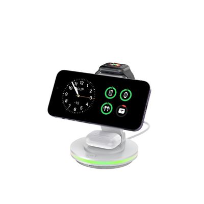 Buen precio Cargador magnético de teléfono inalámbrico giratorio y plegable con luz LED en línea