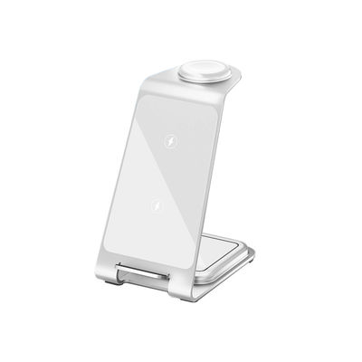 Buen precio Estante de carga inalámbrica de aluminio 3 en 1 para iPhone Samsung teléfonos Qi Cinco colores en línea