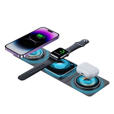 Buen precio Carga inalámbrica plegable Diseño de 3 pliegues para teléfonos inteligentes Qi Airpods y IWatch en línea