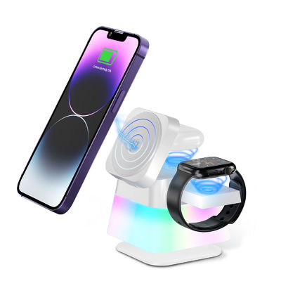 Buen precio Material ABS PC Luz nocturna RGB 3 en 1 Cargador inalámbrico con tapa abatible en línea