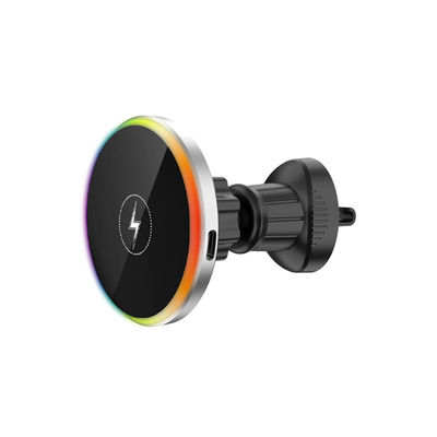 Buen precio 15W cargador magnético para automóviles con carga inalámbrica magnética de color plateado/gris en línea