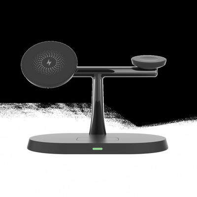 Buen precio Protección contra sobrevoltaje Cargador inalámbrico 3 en 1 con auricular Estación de carga iWatch en blanco/negro en línea