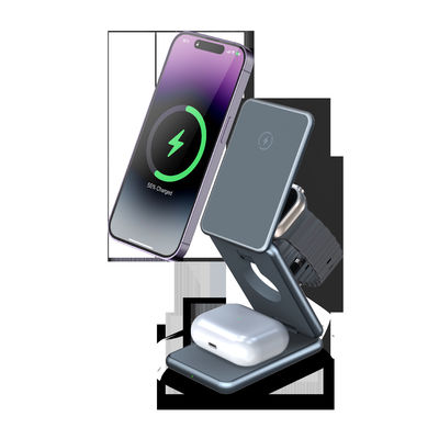 Cargador inalámbrico portátil negro con 5W Max Carga de auriculares Ángulo de altura ajustable