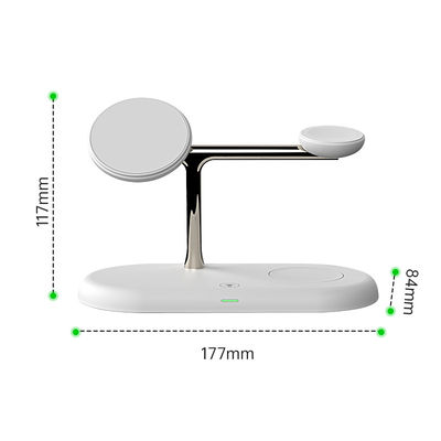 Compuesto de aleación de zinc ABS 15W Carga inalámbrica con luz nocturna para teléfono Iwatch auricular