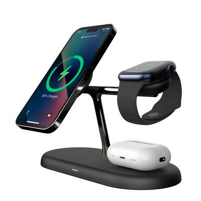 Buen precio Cargador inalámbrico magnético T256 3 en 1, estación de carga rápida plegable de viaje para iPhone 17/16/15/14/13, Watch, Airpods en línea