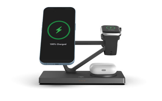 Buen precio T216 Soporte de cargador rápido inalámbrico Relojes Apple y Samsung Cargador 15W/10W/7.5W/5W Luz nocturna incorporada en línea