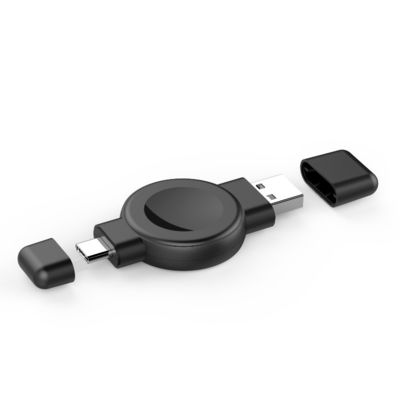 X512 Cargador inalámbrico de Samsung / Apple Watch con doble interfaz USB / TYPE-C ABS + PC Cargador del reloj
