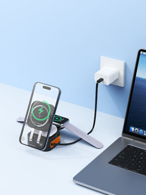 Cargador rápido portátil inalámbrico de escritorio de 15W CYJ-10 Cargador magnético con luz de indicador Cargador inteligente