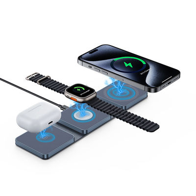 2025 Nuevo cargador rápido inalámbrico 3 en 1 teléfono móvil soporte plegable de carga de Apple y Samsung