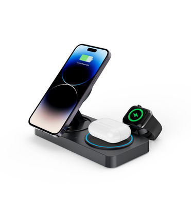 2025 Y388 Cargador rápido inalámbrico eficiente de tiempo 15W / 10W Soporte para productos de Apple y Sansung Cargador inalámbrico de zinc