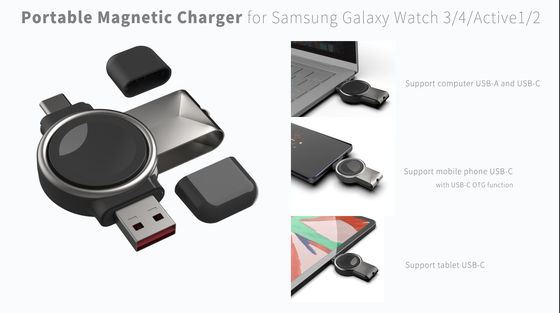 2025 Nuevo cargador inalámbrico T304-S de tiempo eficiente soporte Apple y Samsung Peoducts Zine cargador de doble interfaz
