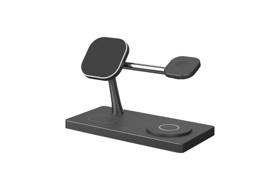 Cargador inalámbrico multifuncional de carga rápida T218 para teléfonos Apple y Samsung, 15W, 10W, 7.5W, 5W, con luz nocturna, cargador ABS