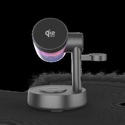 Buen precio Estación de carga inalámbrica magnética 5 en 1 Qi2.2 con altavoz Bluetooth para iPhone, teléfono Android, Apple Watch, AirPods en línea