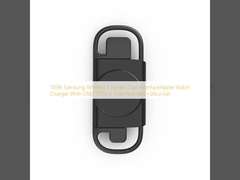 T09A Cargador inalámbrico Samsung Interfaz dualCargador del reloj Apple con USB/Interfaz TYPE-C ABS+Silica Gel